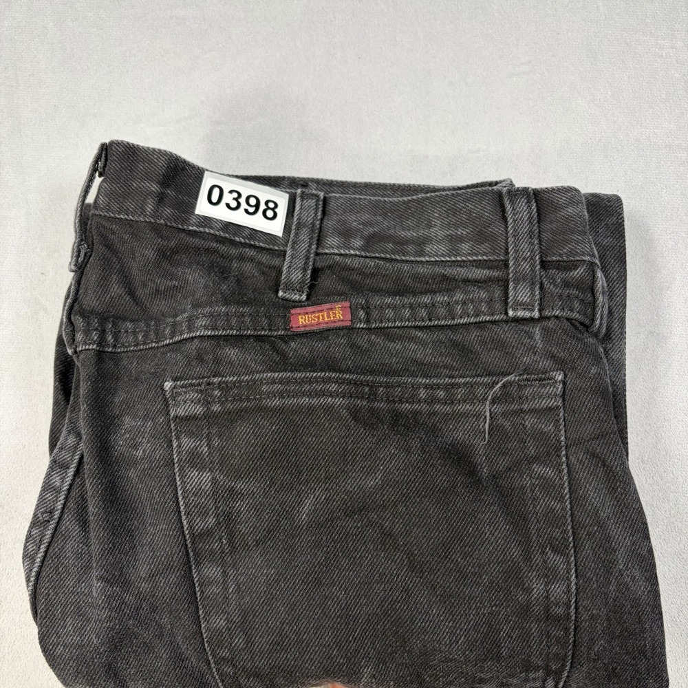 Vintage Rustler Jeans Men's Size 38x29 Black Faded Splattered Denim Straight - Picture 10 of 10